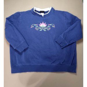 Pembrook Embroidered Flower Sweatshirt SZ L Costal Grandma Cottage Core